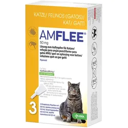 AMFLEE 50 mg Spot-on Lösung zum Auftropfen für Katzen 3 St Lösung