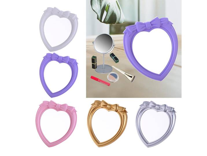 Miroir de maquillage en forme de coeur, miroir de vanité de table, cadeau de saint valentin