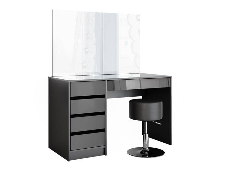 Coiffeuse avec miroir et tabouret anthracite 120x145cm