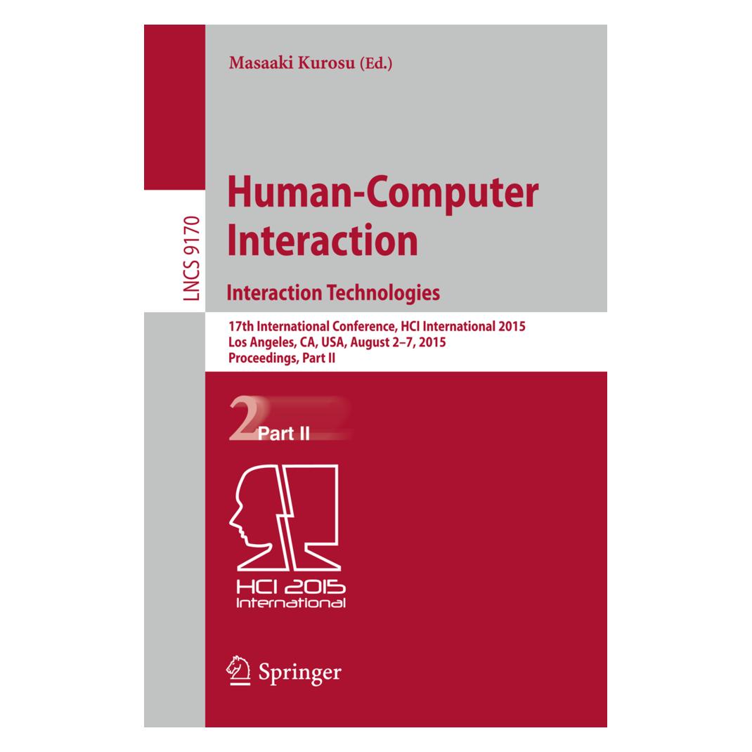 Springer Human-Computer Interaction: Interaction Technologies (Englisch, Softcover, Masaaki Kurosu) (15901982)