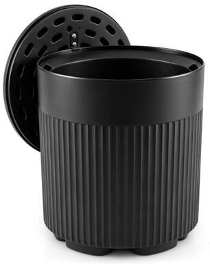 Costway 3-in-1 Outdoor Cooler Side Table with Fluted Design for Deck-Black