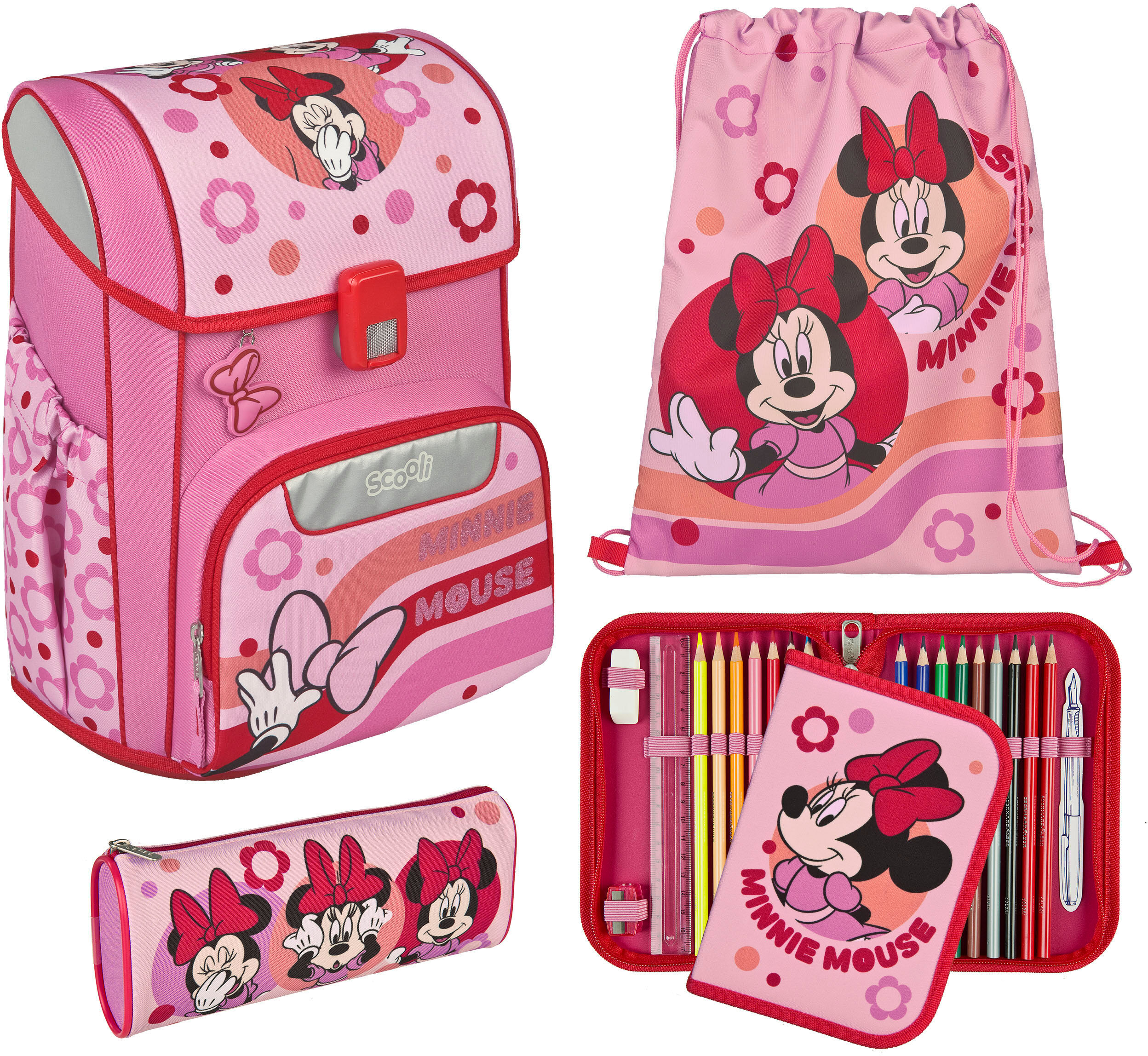 Scooli "Easy Start" Reflektoren minnie mouse B/H/T: 29,5cm x 36,5cm x 29cm
