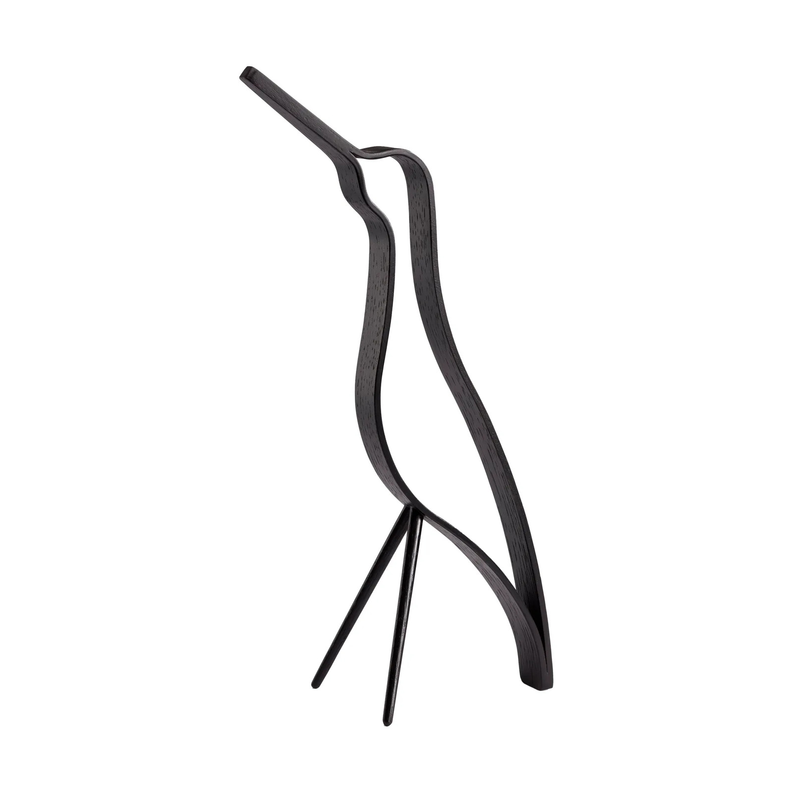 Cooee Design Woody bird decoratie, zwart gebeitste eik, Hoogte: 32 cm