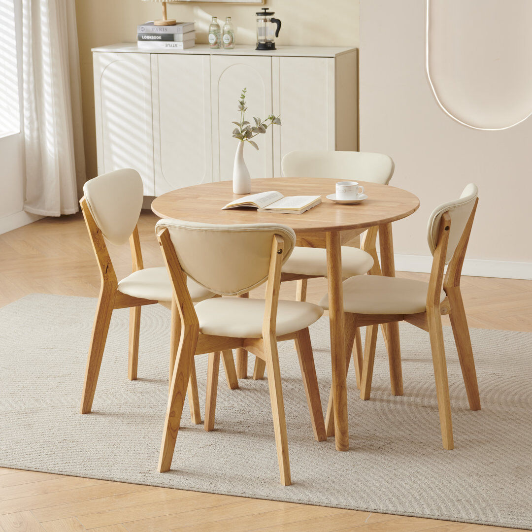 Brambly Cottage 5 -Person Solid Wood Dining Set White