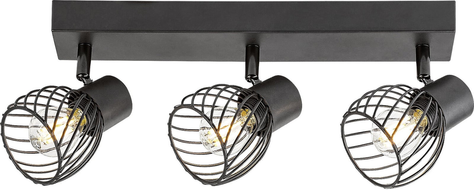 Rabalux Aberama Plafondlamp met 3 spots, zwart, bolvormig, E14