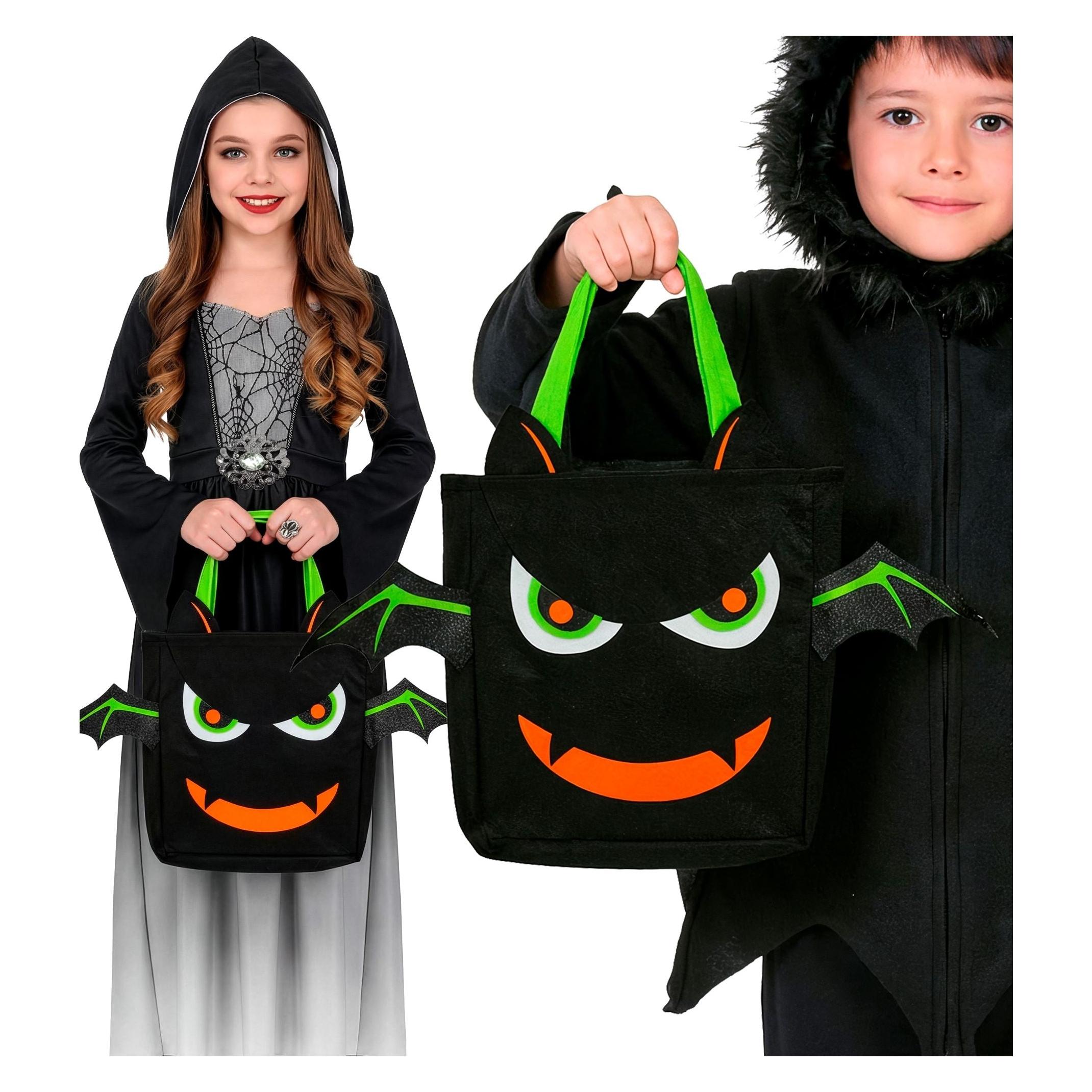 Widmann Trick or Treat Tasche mit Fledermaus-Motiv - Perfekt für Fasnacht & Halloween (72034267)