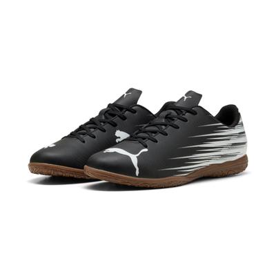Fußballschuh PUMA "ATTACANTO II IT", Herren, Gr. 44, Textil, schwarz-weiß (puma schwarz, puma weiß), Synthetik, bedruckt, Schuhe Fußballschuh, mit Schnürung, aus weichem Synthetik-Obermaterial, niedrige Schuhhöhe
