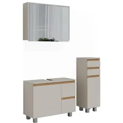 Vicco, Badmöbelset, Badmöbel-Set J-Shape, Cashmere/Artisan/Artisan, 3 Teile