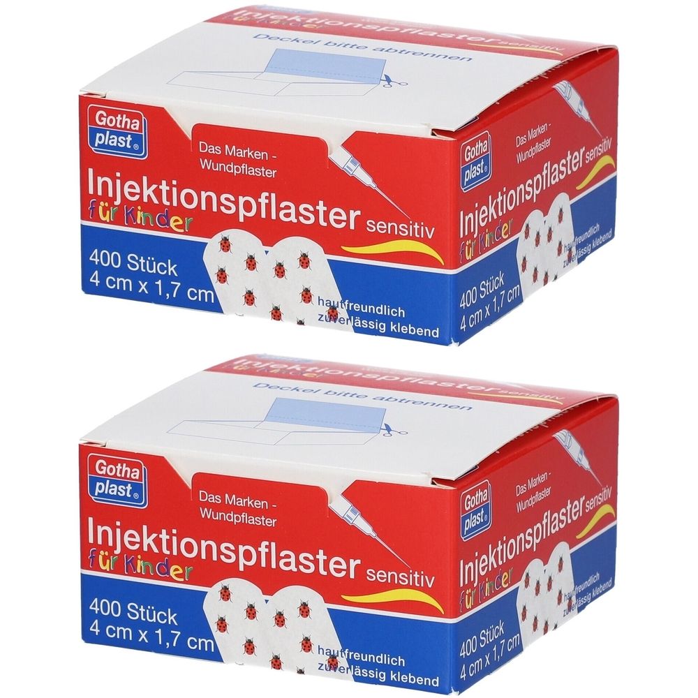 2x Gothaplast Injektionspfl.Kinder Käfer 1,7x4 cm 2x400 St Pflaster