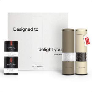 LARS-NYSØM Geschenkset Lagom Gewürzmühlen, taupe / beige, 2 Gewürzmühlen mit 2 verschiedenen Gewürzen