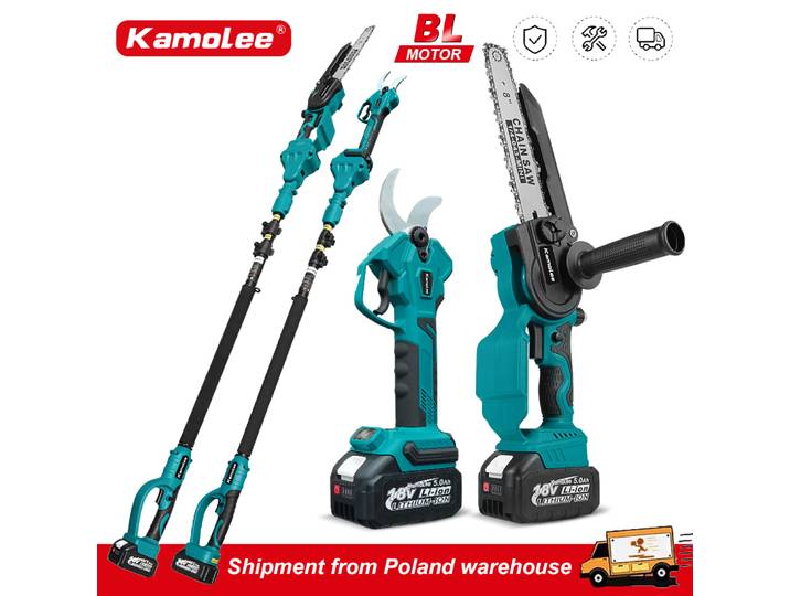 Kamolee 50mm ciseaux électriques sans fil sans brosse sécateur sécateur arbre fruitier 8 pouces scie à main appliquer à la batterie 18V 21V