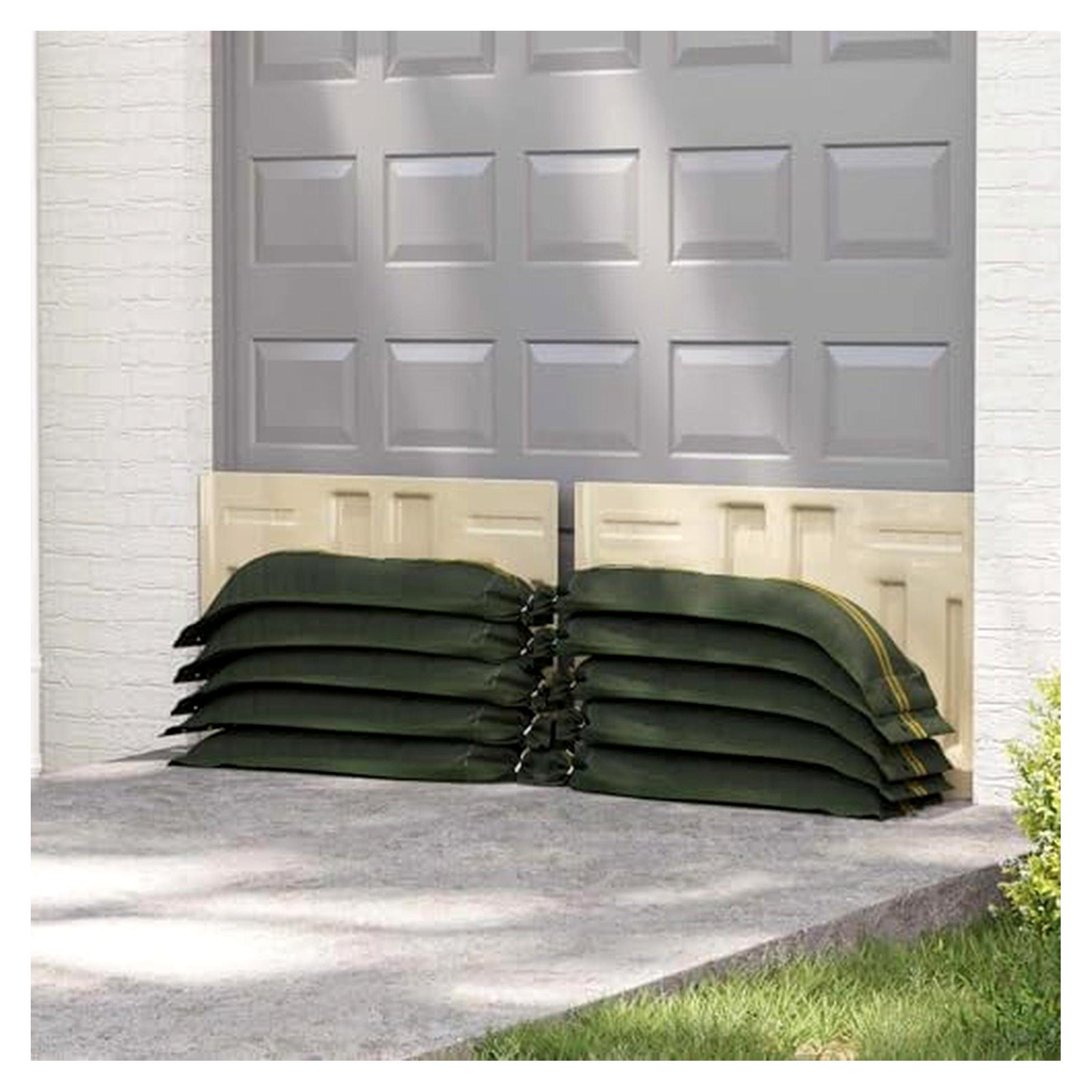 Sandsäcke 50 Stück Dunkelgrün 120 x 27 cm aus HDPE mit UV-Schutz und Traggriffen für den Außenbereich