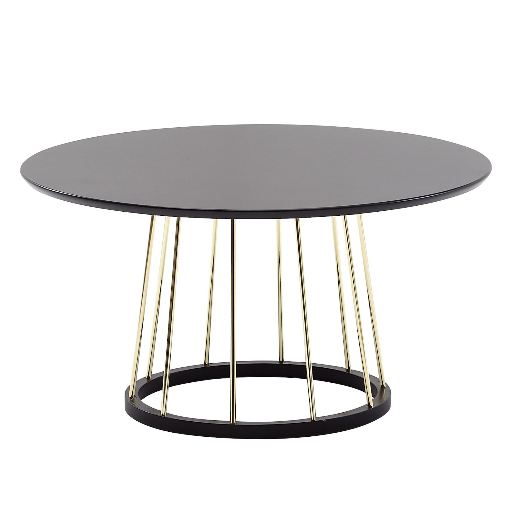 KADIMA DESIGN Couchtisch, Eleganter Schwarzer und Goldener Wohnzimmertisch, Robuste Metallstruktur, Große Ablagefläche
