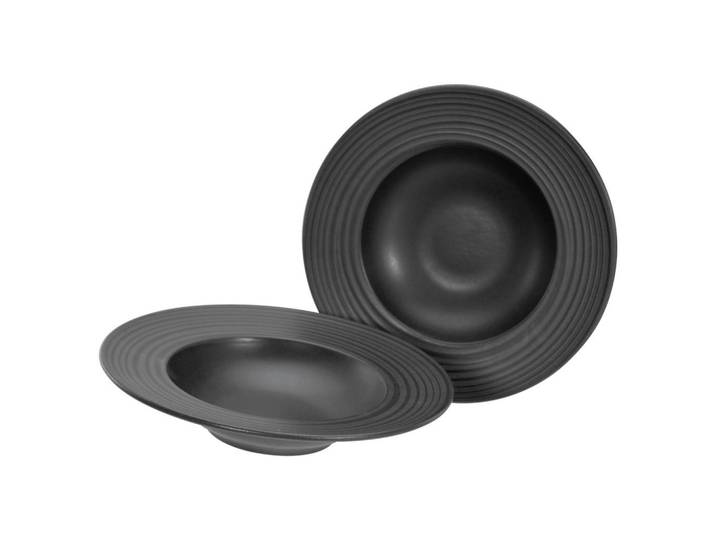 Creatable Pastatellerset, Schwarz, Keramik, rund, lebensmittelecht, Geschirr, Teller, Teller-Sets