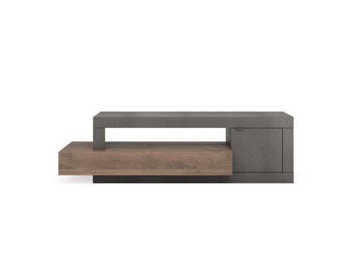 Calicosy Tv-Möbel 1 Tür und 1 Schublade Journey - L160 cm, Braun, 42x49x160 cm, Wohnzimmer, TV Möbel, Lowboards, Lowboards stehend