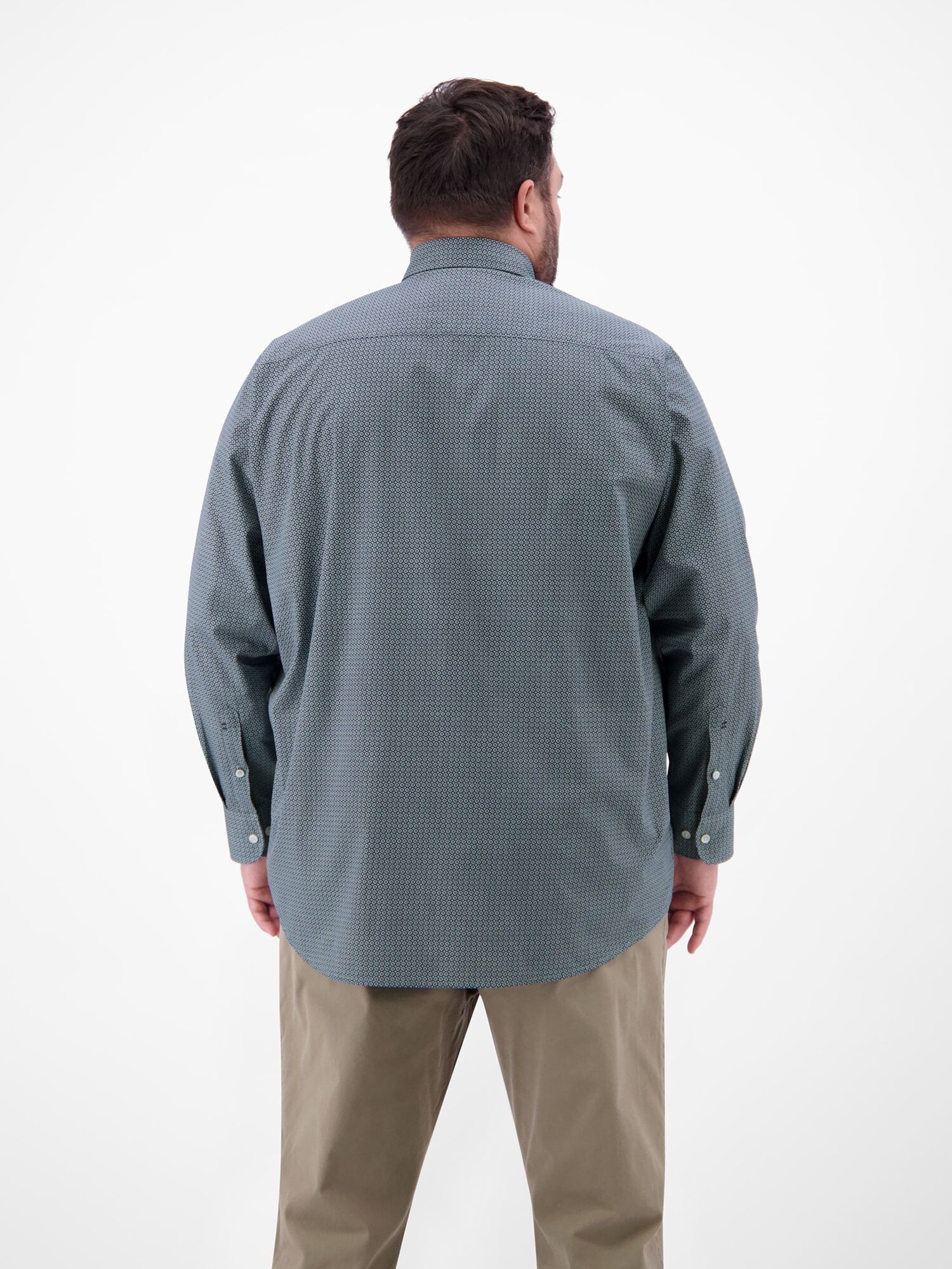 Langarmhemd LERROS "Langarmhemd mit Kentkragen aus 100% Baumwolle", Herren, Gr. 3XL, extraweit, arctic blau, 100% Baumwolle, Hemden Langarmhemd