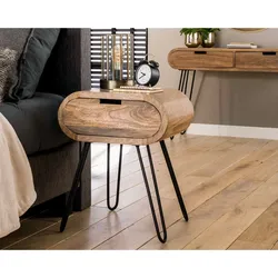 designline »Barrel« Massivholz Nachttisch