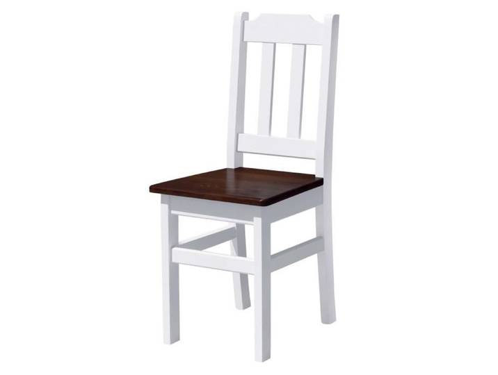 Chaise Blanc/Noyer Sapin Bois Solide