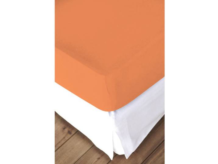 Living Home Fixleintuch Mako Mandarin Baumwolle 90 x 200 cm - Fixleintuch
