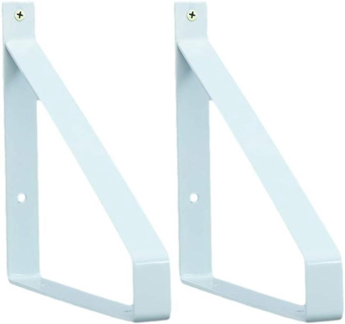 Wit Smeedijzeren Plankbeugels Zware Belasting - Hoeksteun voor Wandmontage - 30 cm