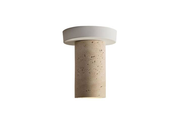 Plafonniere travertin blanc ø12cm