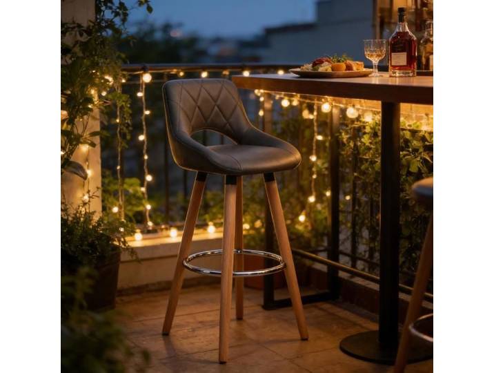 Chaise à manger de style moderne Gris Dossier pour chaises à manger Chaise multifonctionnelle Chaise bar Pour cuisines