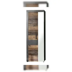Ebuy24 Irwin Kleiderschrank 2 Türen, grau Matera Dekor, Old Wood Dekor.