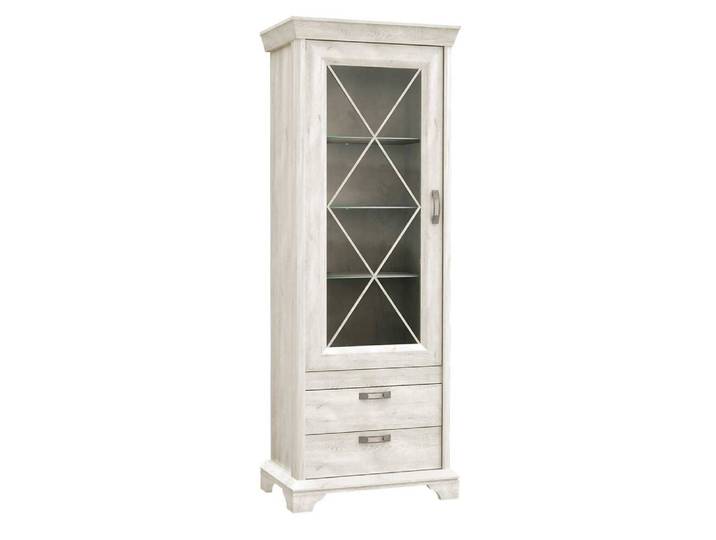 Vitrine 1 porte Kashmir Lasuré Blanc - Basika