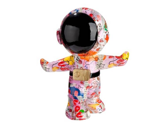GILDE Figur OOH LALA Astronaut aus Kunstharz - Mehrfarbig - Höhe 30cm x Breite 26cm - Street Art Style