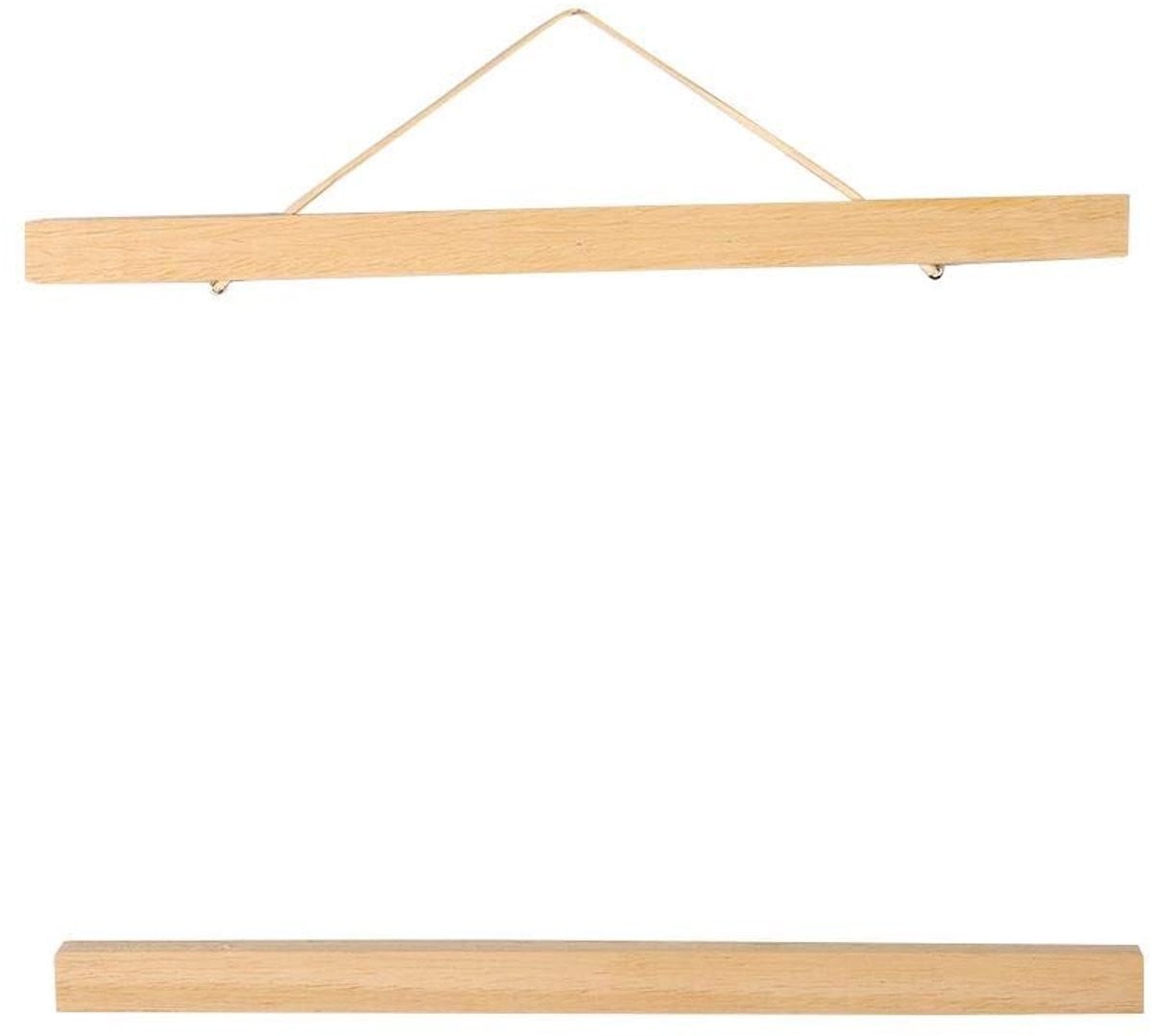 Dailygoody Magnetisch Poster Frame - Houten Hanger voor Posters en Kunstwerken - Licht Hout - Herbruikbaar