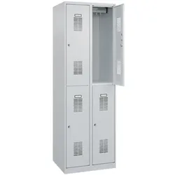 CP Garderobenspind »Basis PLUS« 2x2 mit Zylinderschloss Lichtgrau, 60x185x50 cm