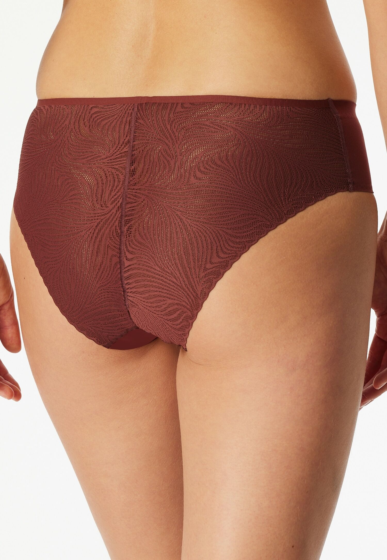 Taillenslip SCHIESSER "Invisible Soft Lace", Damen, Gr. 36, Single Jersey, braun (burgund), Single Jersey, Obermaterial: 70% Polyamid, 30% Elasthan, körpernah, Unterhosen Taillenslip, Single Jersey, Lasercut-Abschlüsse, Spitzeneinsatz hinten burgund 36, S