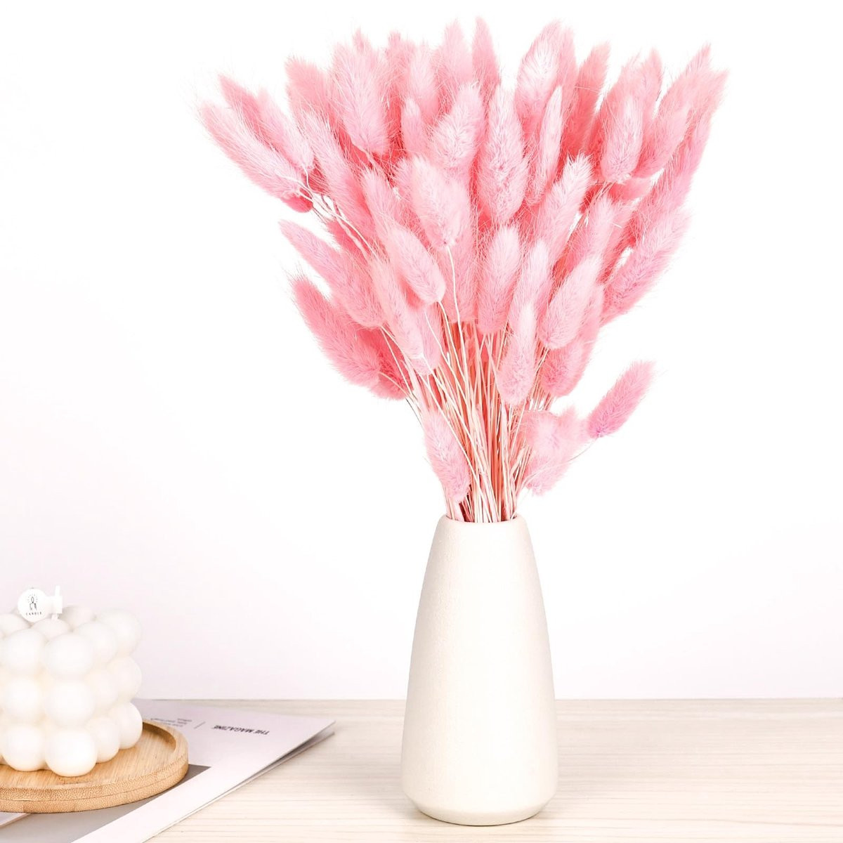 Decoratie van gedroogde pampasbloemen - Natuurlijk boeket - 120 stuks - Roze