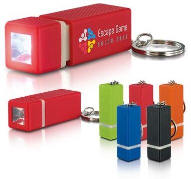 Carnet porte-clés lampe publicitaire ABS noir