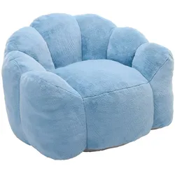 MODFU Lotusförmiges Kompaktsofa aus Plüsch, Blau, 47 x 45 x 34 cm