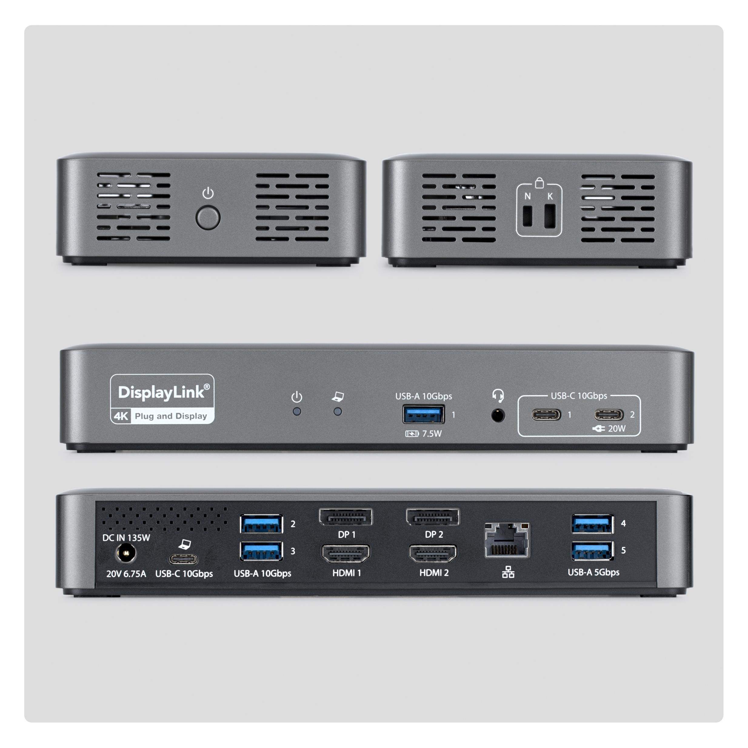 StarTech Dual-Monitor USB-C Smart Dock 96W PD (USB-C) (194UE-USBC-SMARTDOCK)