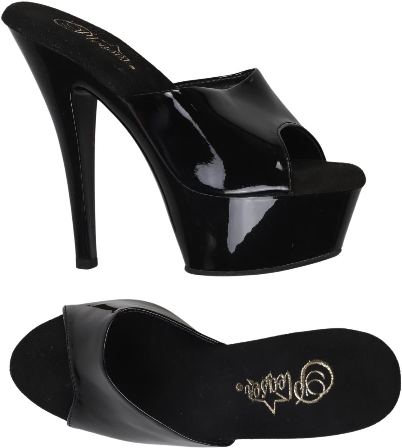 Pleaser Damen Sandalen, Schwarz, Gr. EU 39 (US 8), Kunstleder - Second Hand