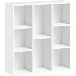 BÜCHERREGAL, Standregal mit 8 Ebenen, Aufbewahrungsregal, für Wohnzimmer