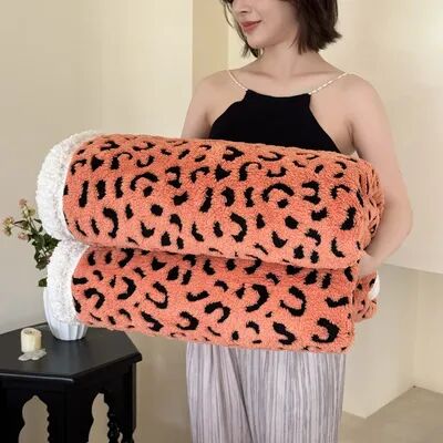 Shop Station Luxury Leopard Print Blanket Soft Lambswool Throw Blanket For Sofa, Bed & Cozy All Season Comfort grey 27.56 39.37 In