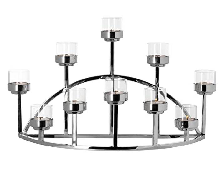 Fink DOMIAN, Leuchter, vernickelt, glatt, silberfarben, L. 17 cm, B. 48 cm