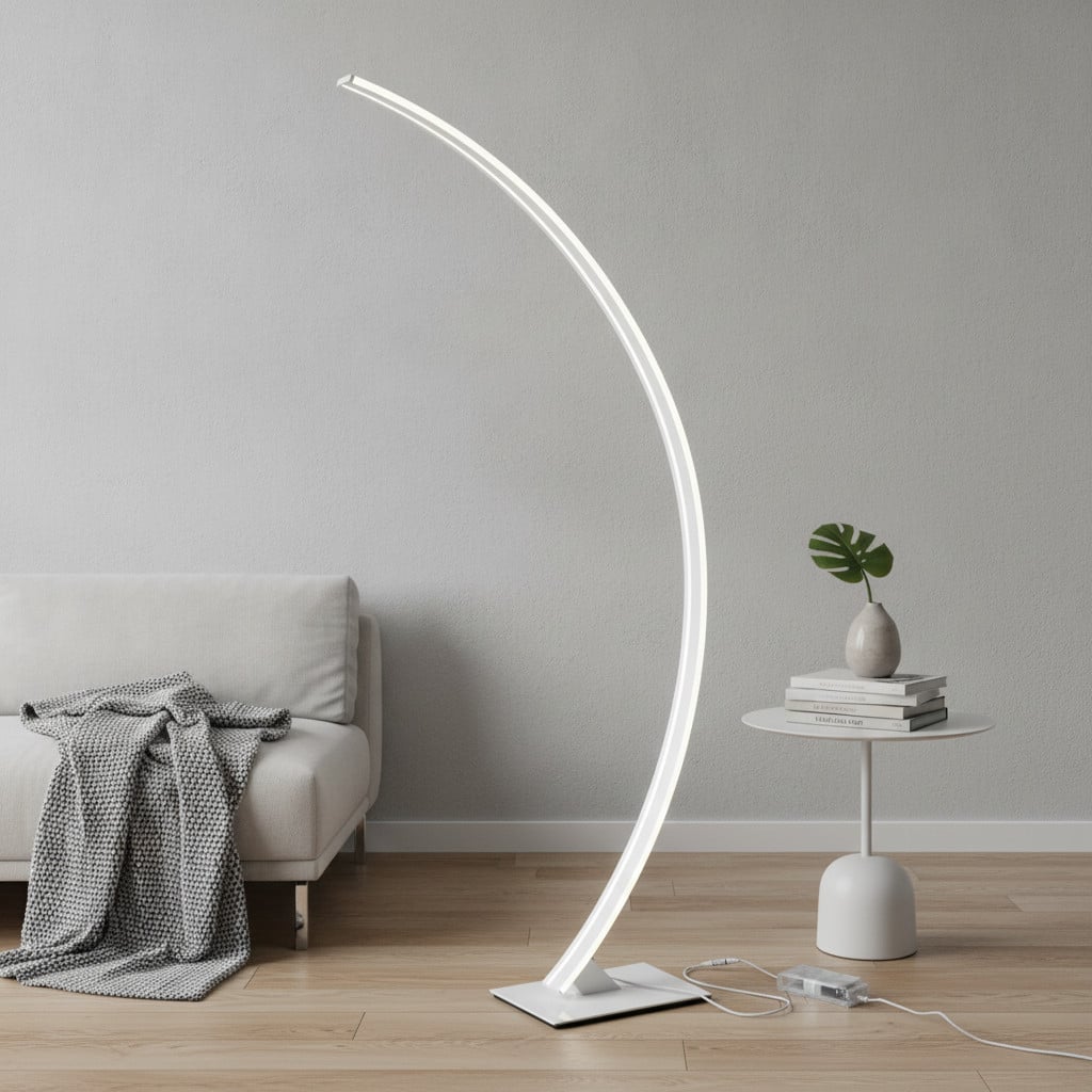 Lyora Vloerlamp Wit Modern met LED en Dimfunctie