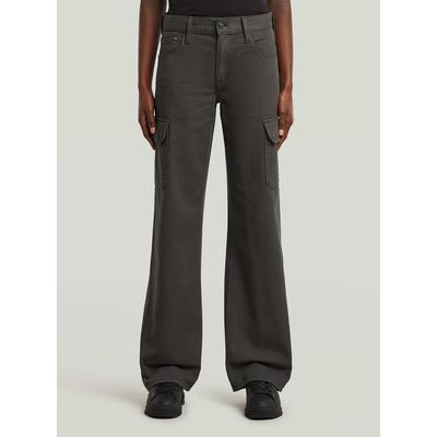 Cargohose G-STAR "Judee Cargohose", Damen, Gr. 25, Länge 32, grau (asfalt gd), Obermaterial: 60% Baumwolle, 40% Baumwolle, Hosen Cargohose