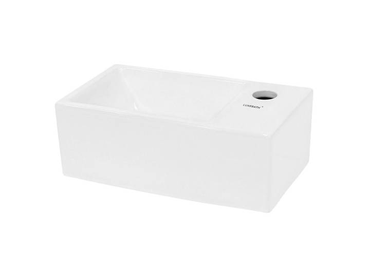 LuxeBath Waschbecken, Weiß, Keramik, 20.5x12.5x35 cm, Badezimmer, Waschbecken & Armaturen, Waschbecken