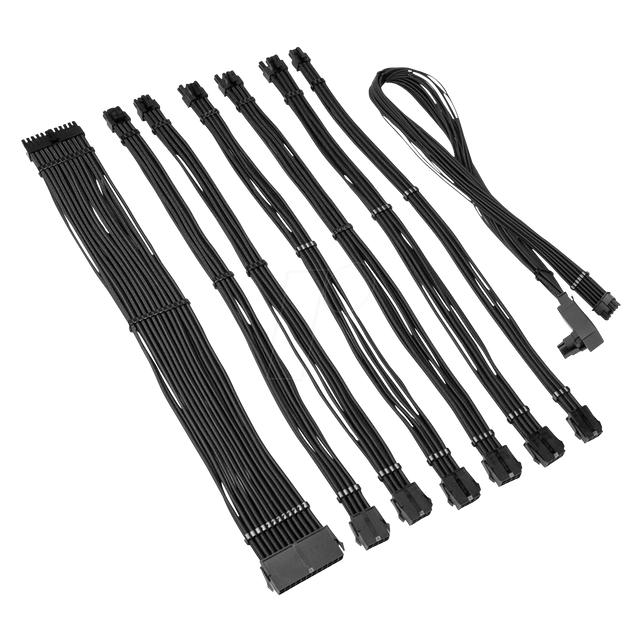 Kolink Core Pro Braided Cable Extension Kit 12V-2x6 Typ 2 - Jet Black (0.60 m) (COREPRO-EK-12VT2-BLK)
