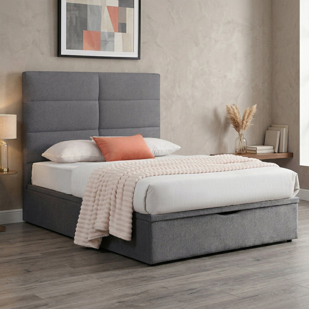 Latitude Run Bisrat Bed Grey Double (4'6)