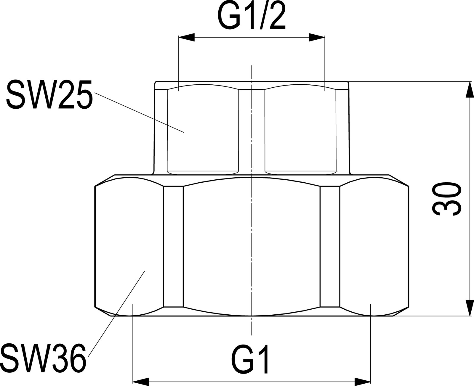 SCHLÖSSER JS-aansluitstuk voor stalen buis, 1/2" x 1"