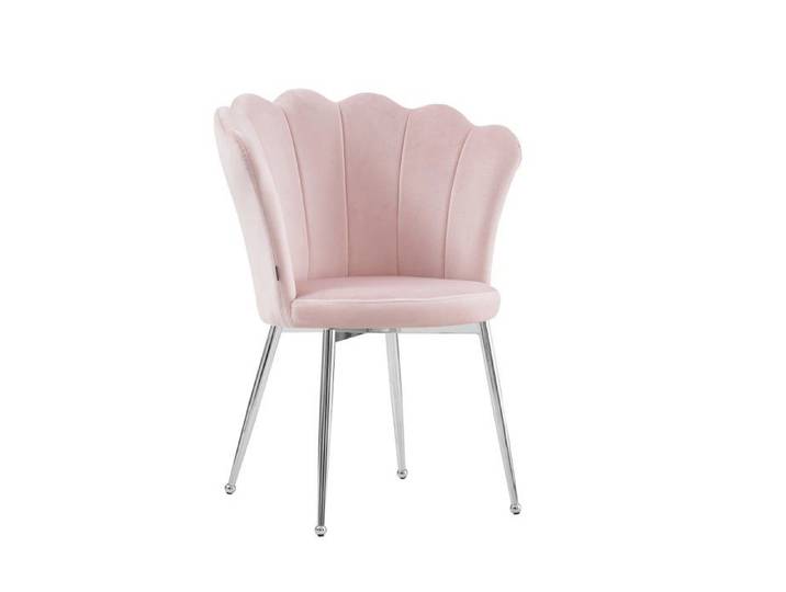 Lot de 2 chaises pieds Chrome assise Velours Rose - NYMPHEA