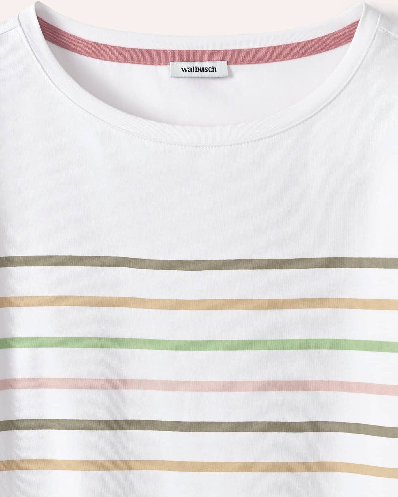 Walbusch Ringelshirt-Softcotton, normale Größen, Farbe Weiß, 40, hautsympathische Baumwolle raffiniertes Streifendessin Damen