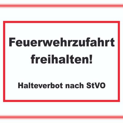 HB-Druck Feuerwehrzufahrt freihalten Halteverbot nach StVO Schild A1 (594x841mm)