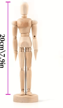 Inspire Picks Poseable Wooden Artist Mannequin Adjustable Drawing Reference Figure 20cm Wooden Man